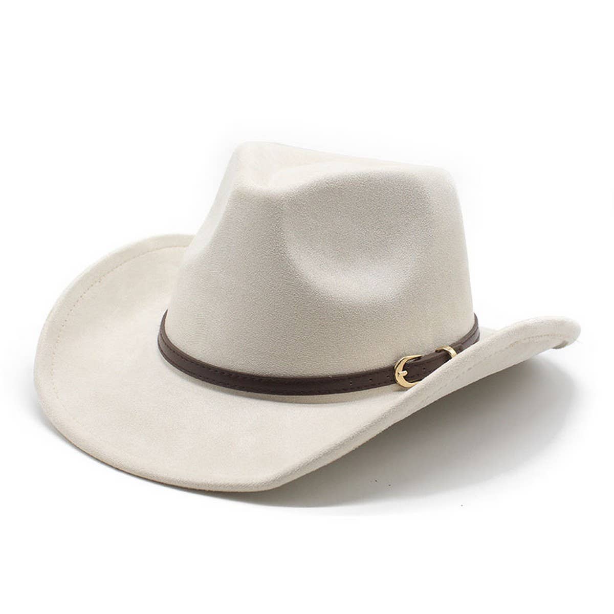 SUEDE HAT WITH LEATHER BELT WESTERN COWBOY HAT_CWAH2513