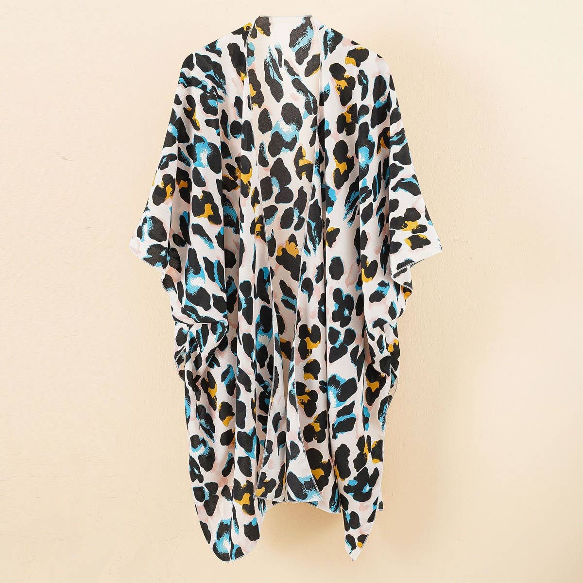 LEOPARD PRINT FRONT OPEN KIMONO FOR SUMMER WOMENS