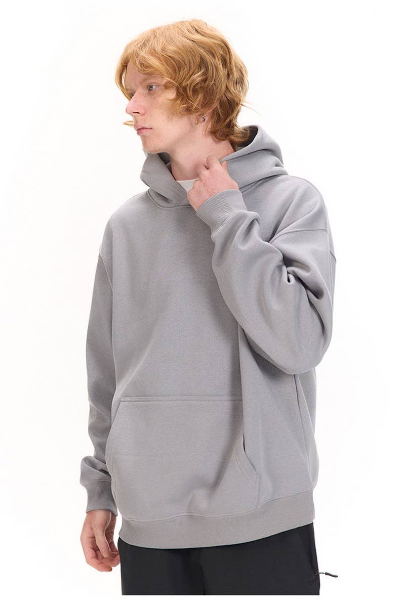 CWOHOL0765_SOLID COLOR THICKENED HOODED SWEATSHIRT