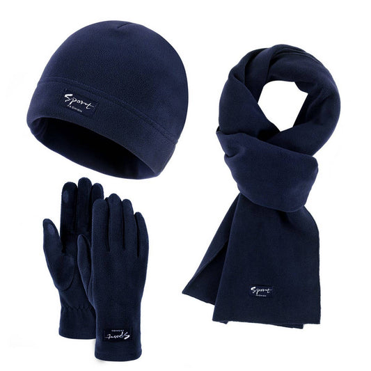 WINTER OUTDOOR COLD-PROOF HAT THREE-PIECE SET