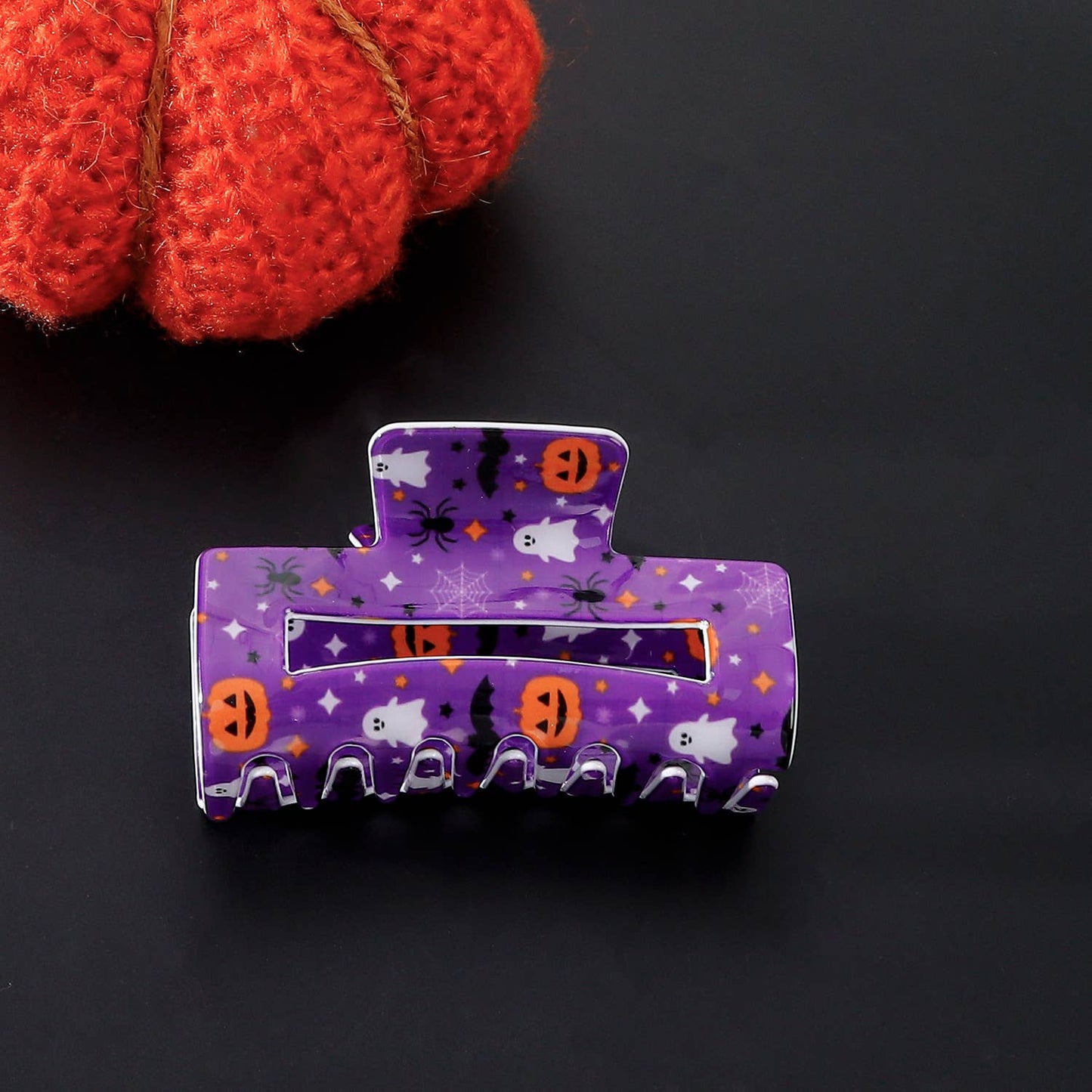 HALLOWEEN PUMPKIN GHOST BAT RECTANGULAR HAIRPIN