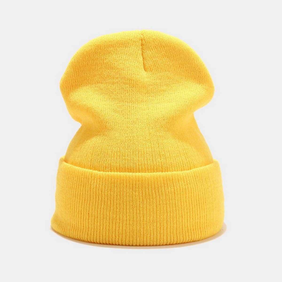 SOLID COLOR KNITTED HAT WITH CUFFS_CWAH1578