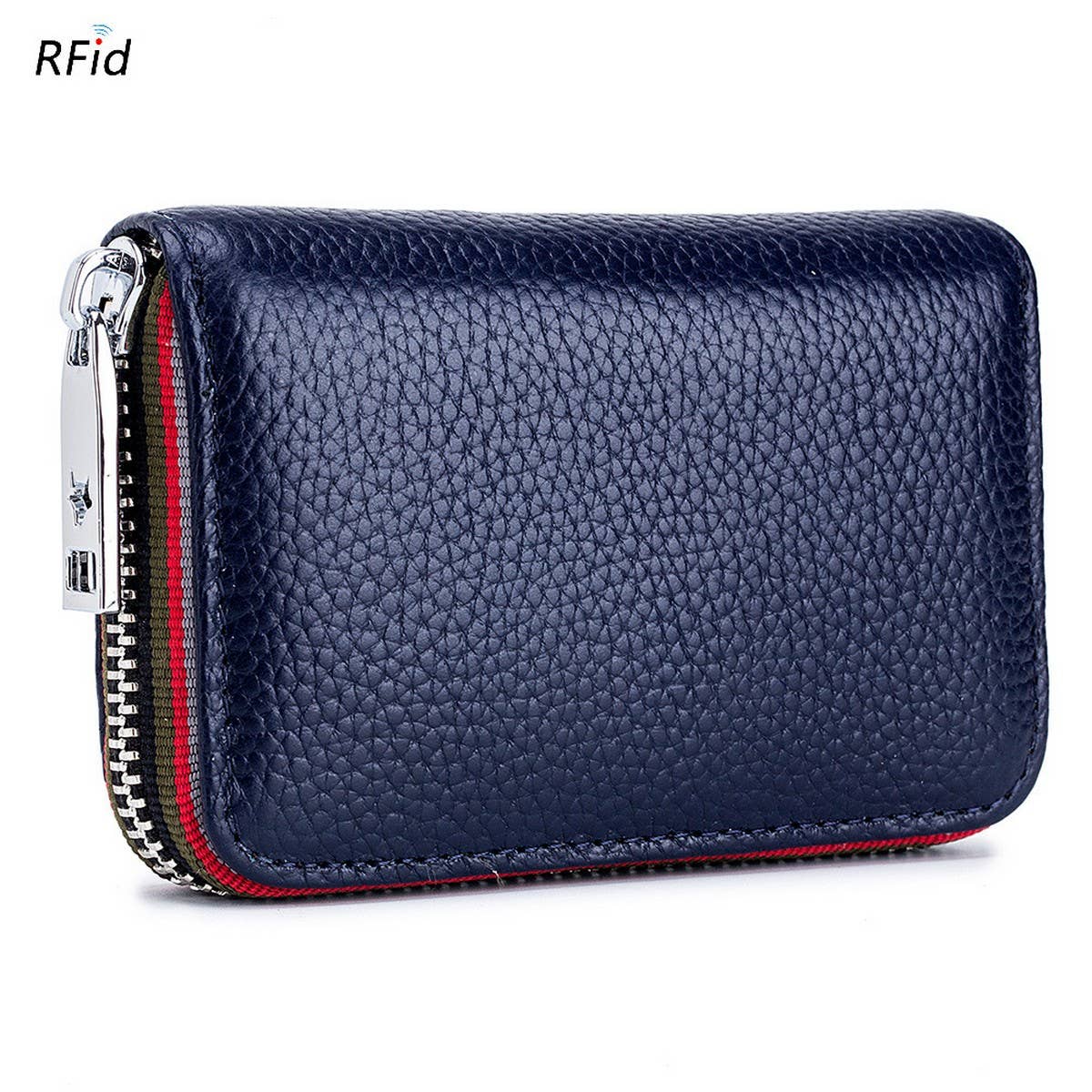 TOP LAYER COWHIDE ZIPPER GENUINE LEATHE CARD HOLDER_CWAB3835