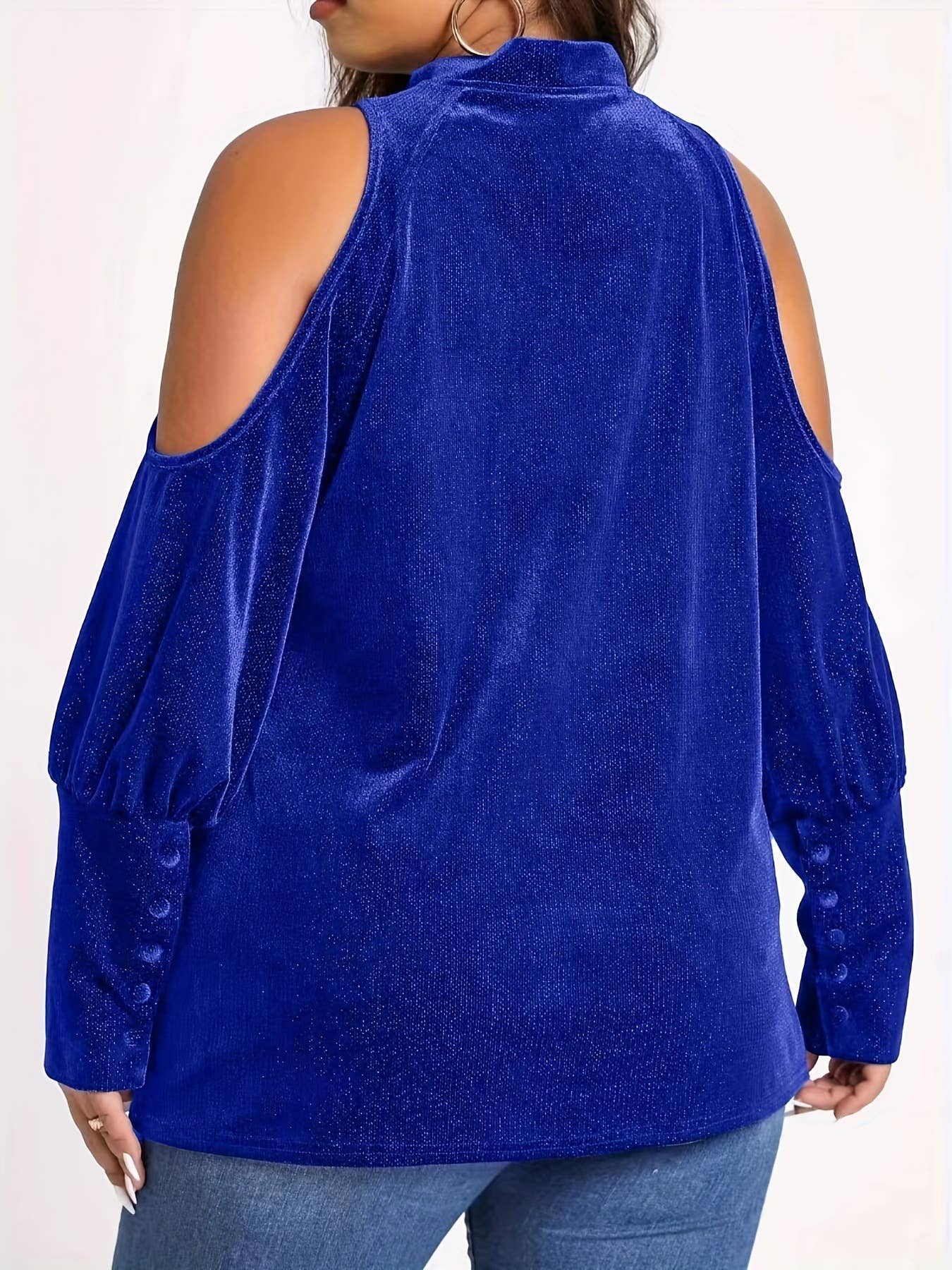 SEQUINED V-NECK LOOSE LONG-SLEEVED TOP