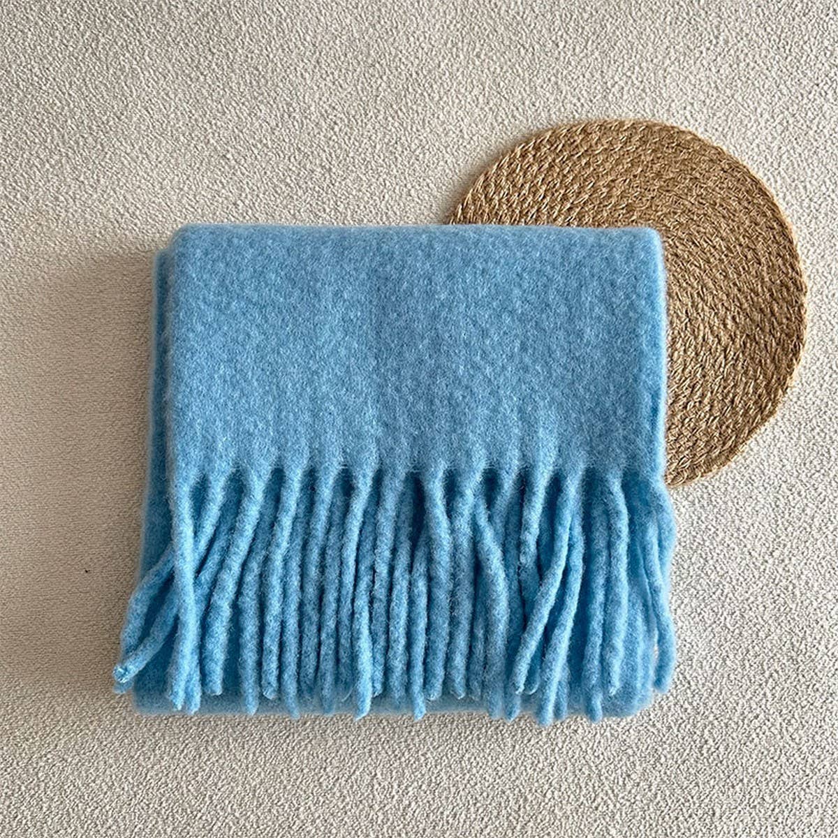 Red Wool Blend Scarf for Winter ??Soft & Warm_CWASC2282