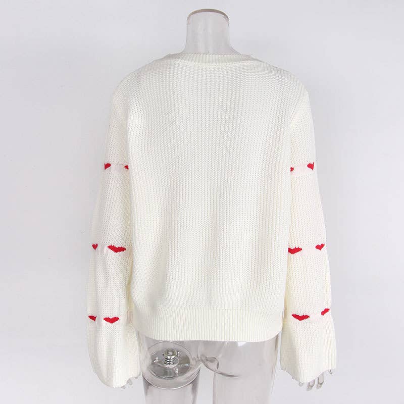 LONG SLEEVE STRIPED PULLOVER CREW-NECK SWEATER
