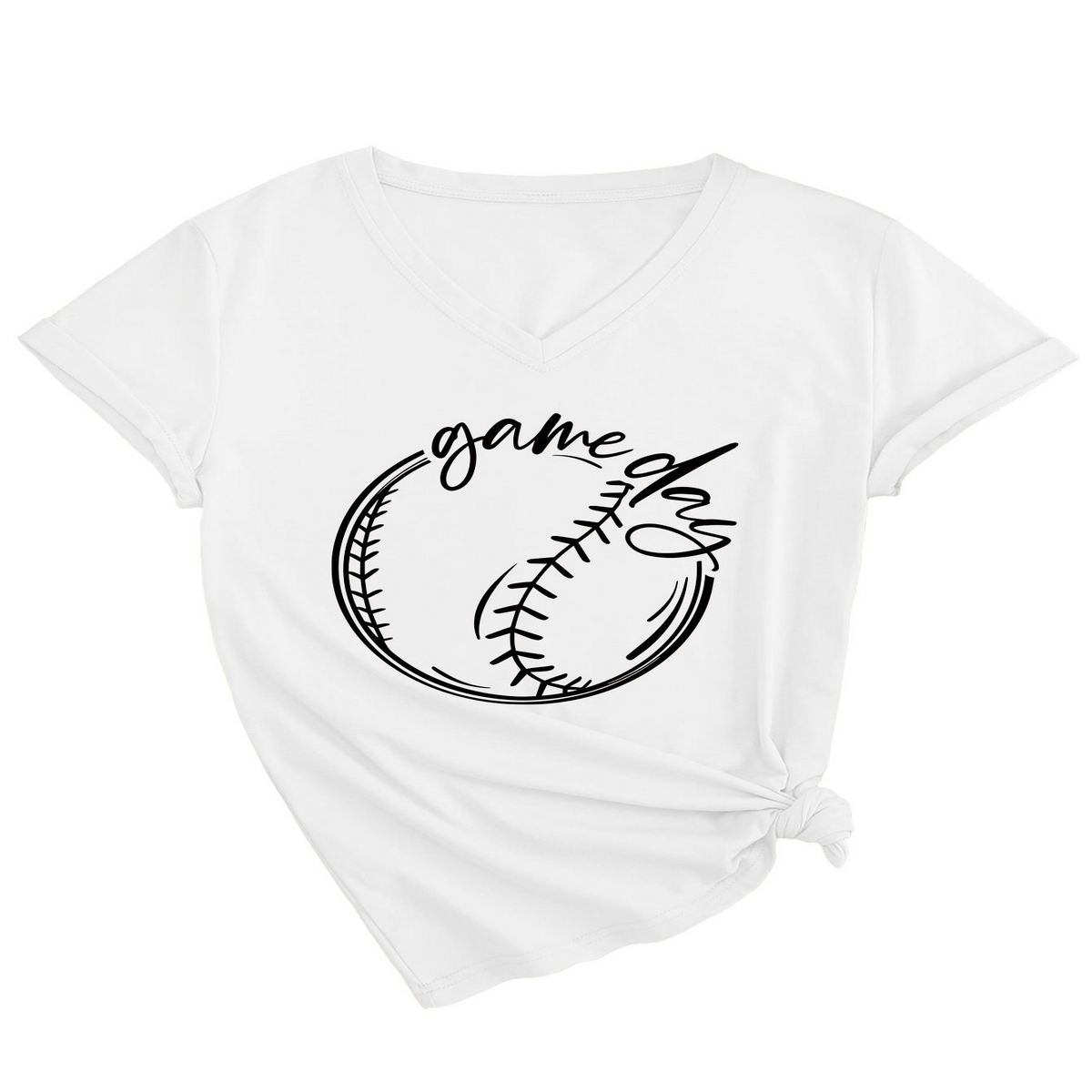 Casual Women??¢s Tee ??Game Day V-Neck Design_CWTTS1535