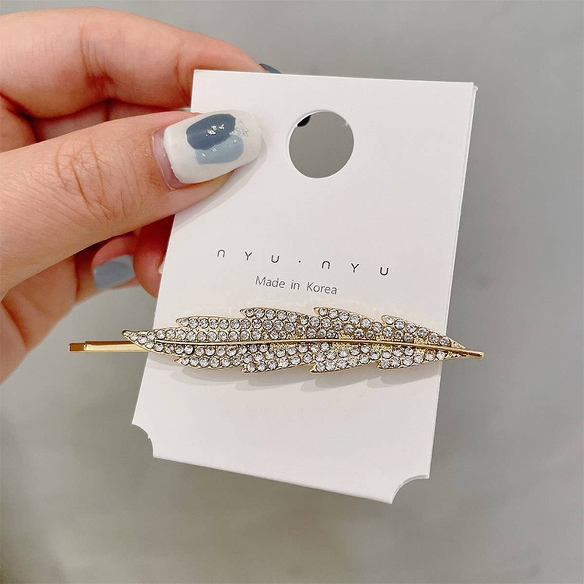 FULL DIAMOND PEARL FEATHER SIDE CLIP BANGS CLIP