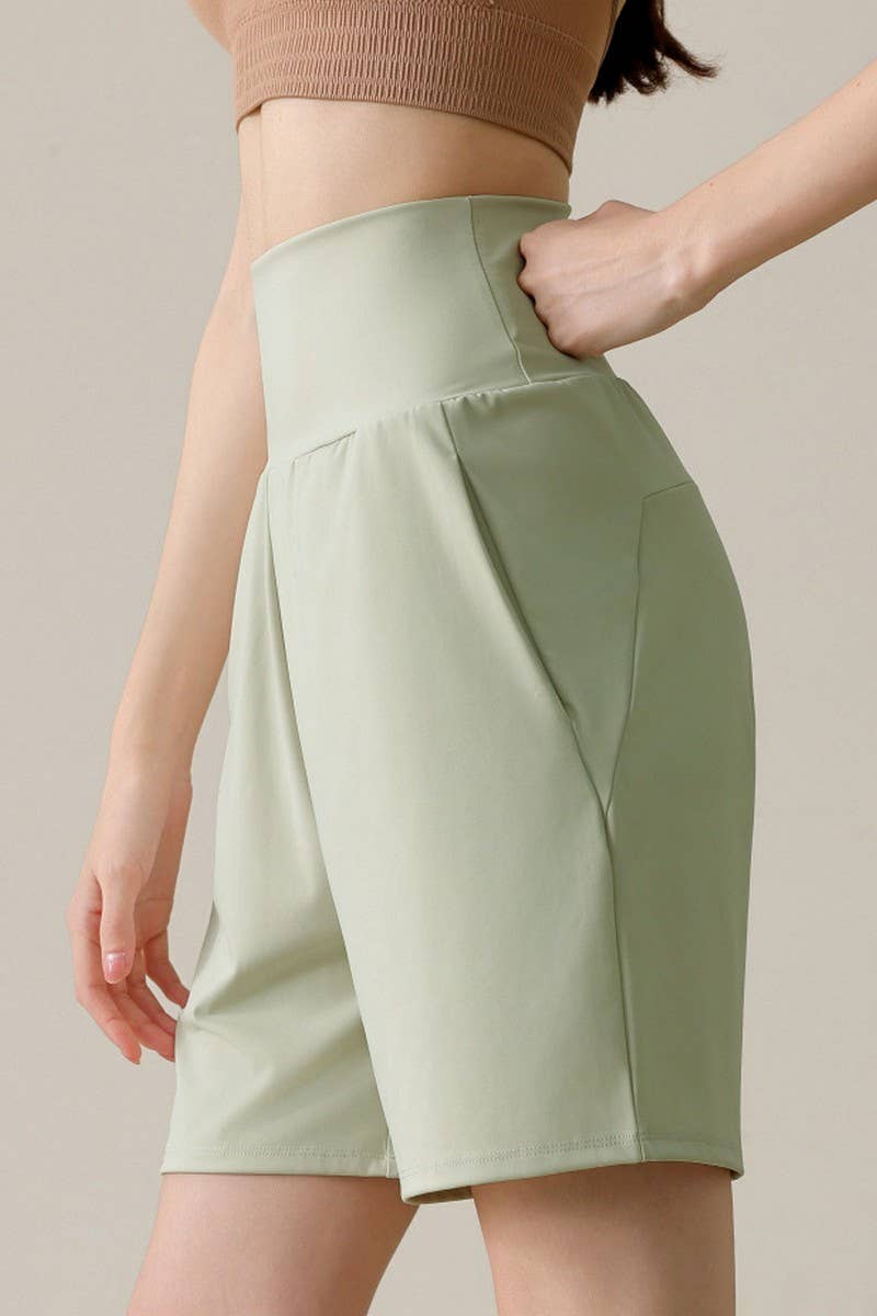 CWBSP0224_HIGH WAISTED YOGA CASUAL SPORTS SHORTS