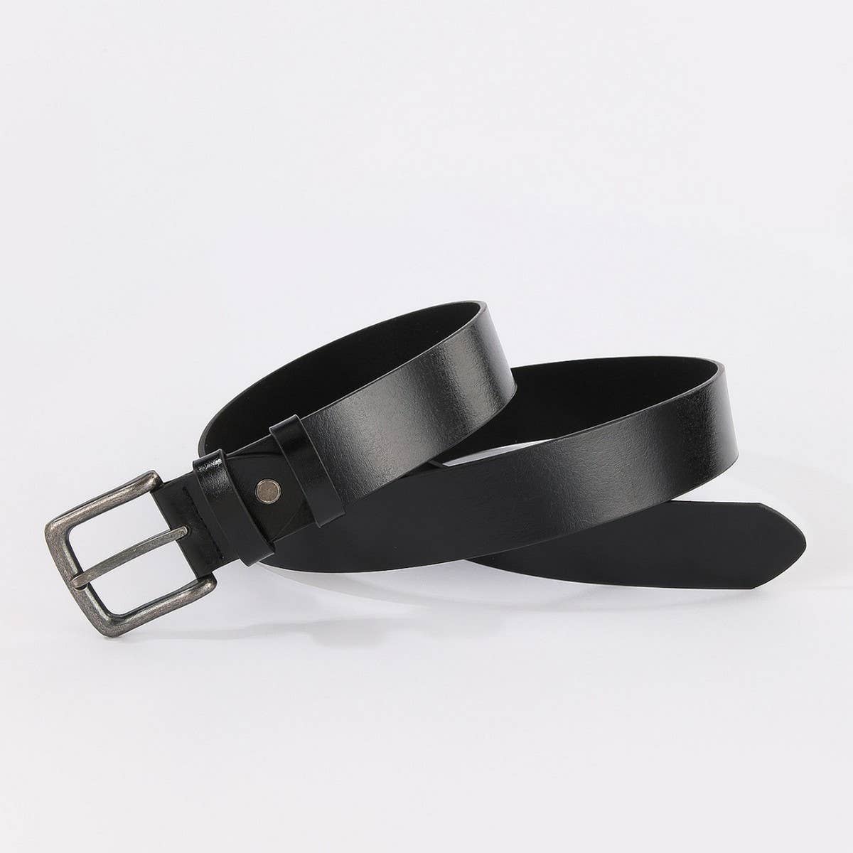 New Unisex Black Zinc Pin Buckle Belt Minimalist_CWABE1243