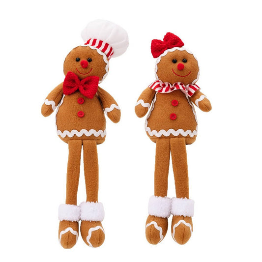 CWMM10301_CHRISTMAS GINGERBREAD HANGING LEG DOLL DECOR