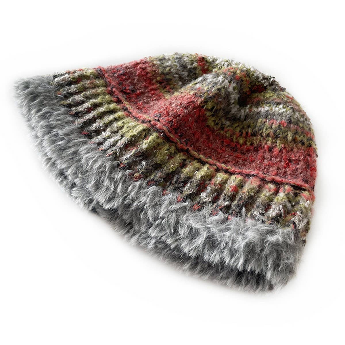 CHILDREN'S KNITTED HAT COLORFUL STRIPED BUCKET HAT_CWAH2050