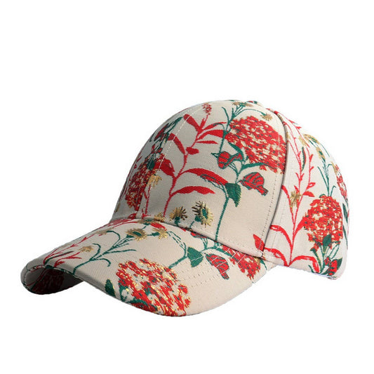 Blue, Red Dandelion Jacquard Baseball Cap Sun Hat_CWAH0991