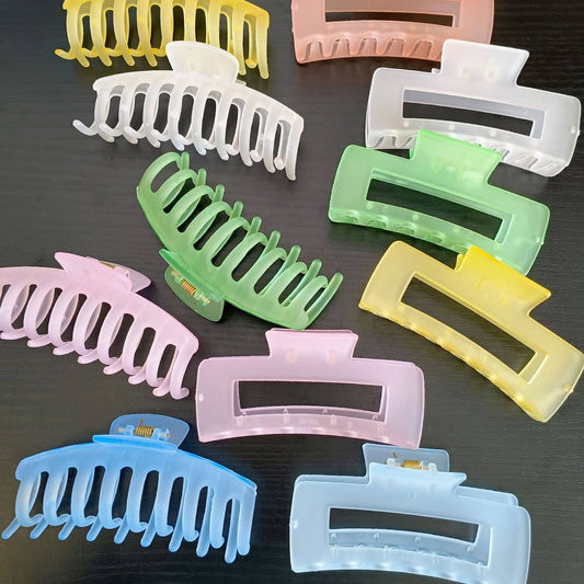 Summer Jelly Hair Claw - Avocado Green Matte Clip_CWAHA0093