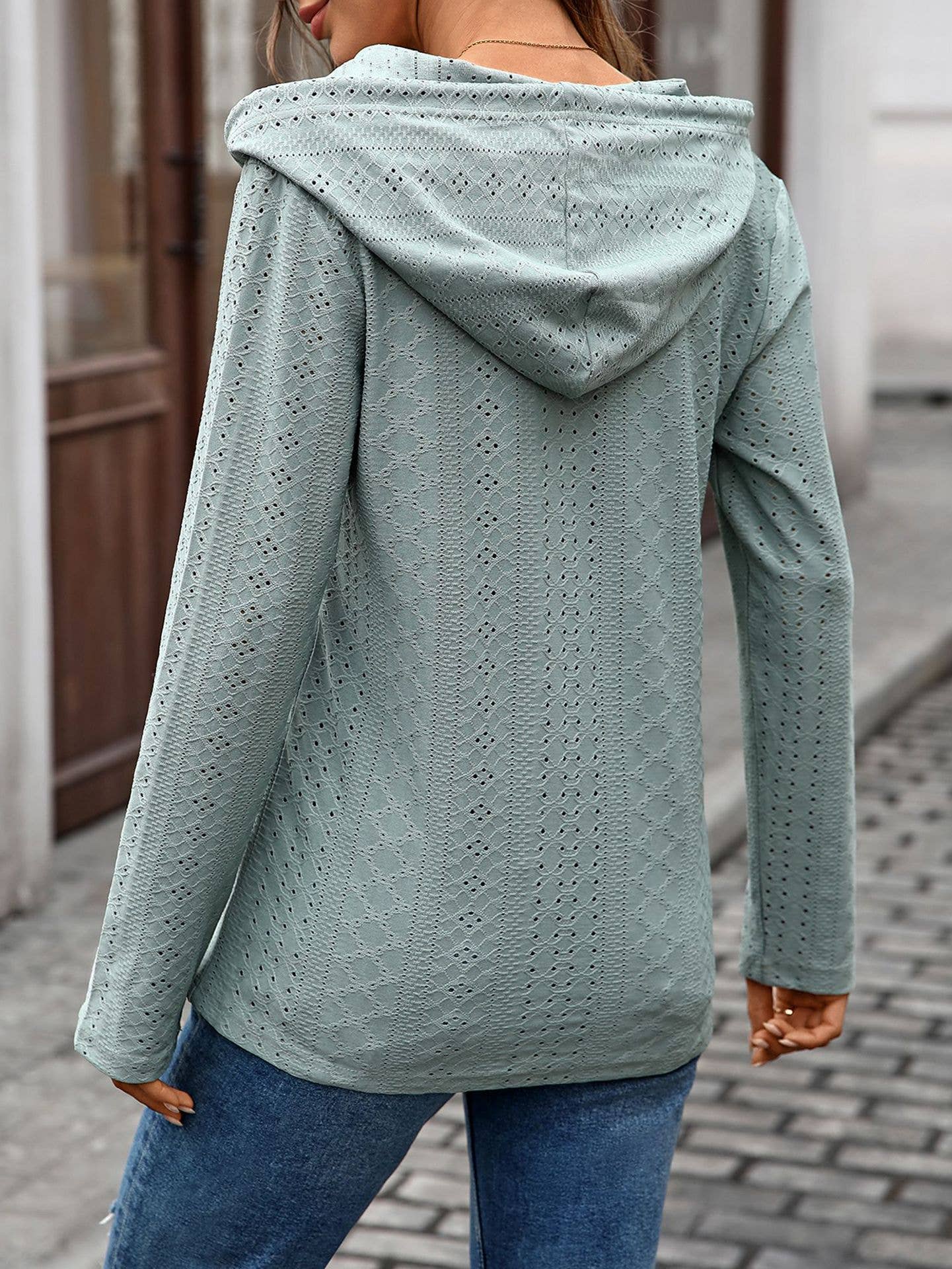 Solid-color hooded loose long-sleeved sweatshirt_CWOHOL569
