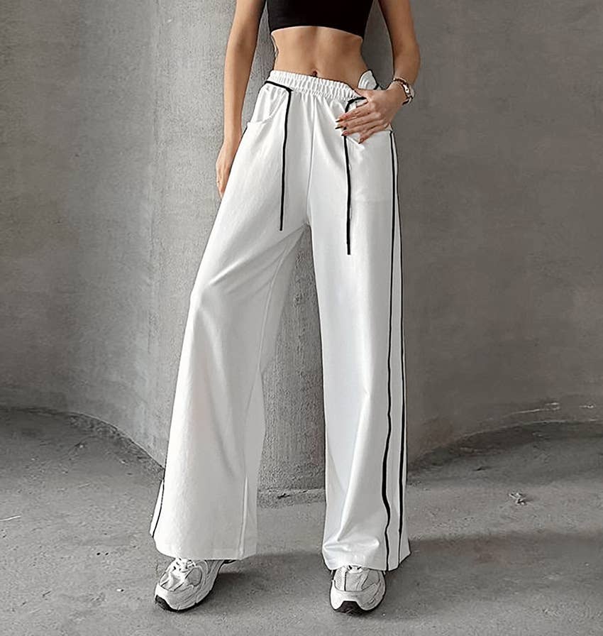 Drawstring colorblock joggers with street vibe
