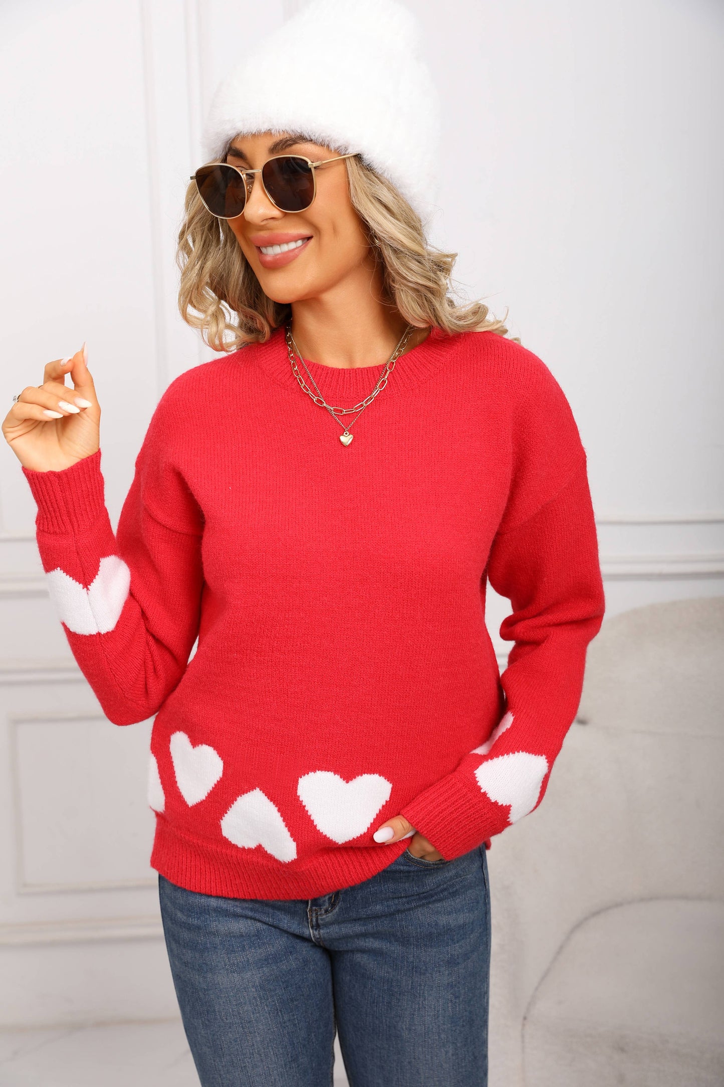 Feeling human love long sleeve in basic sweater