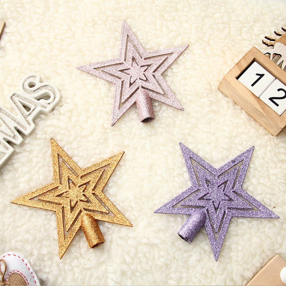 19cm Glitter Hollow Christmas Tree Topper_CWMM9900