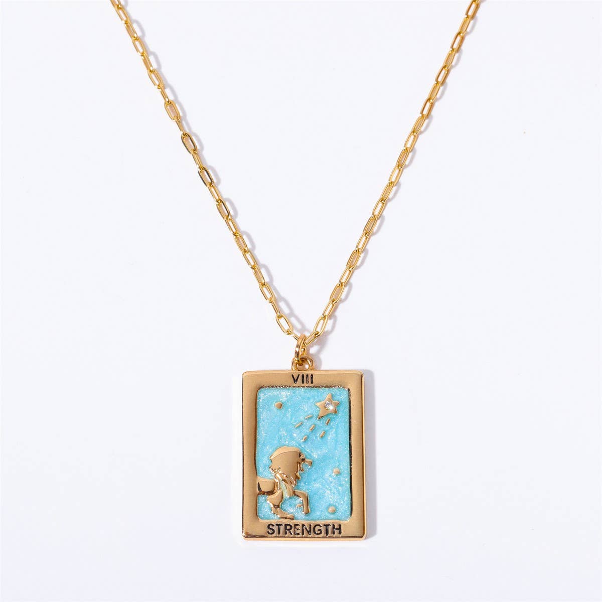 VINTAGE TAROT SQUARE PENDANT NECKLACE