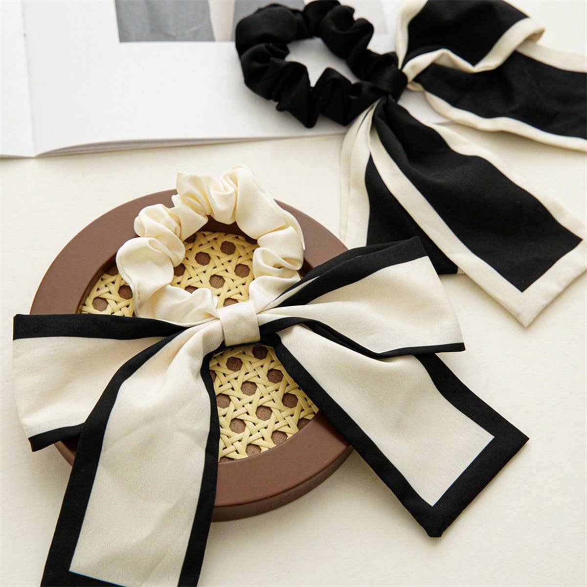 BOW HAIR BAND PONYTAIL RIBBON HAIR ACCESSORIES_CWAHA4162