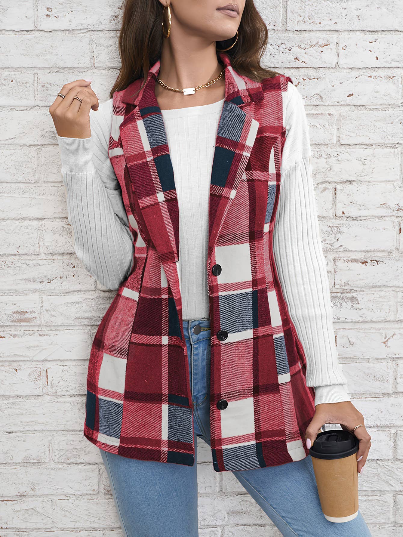 Elegant style all-in-one sleeveless cardigan