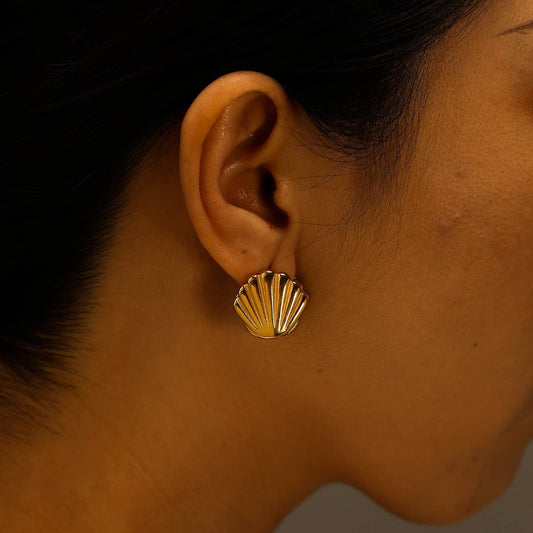 3D Heart Earrings in 18K Stainless Steel_CWMM8923