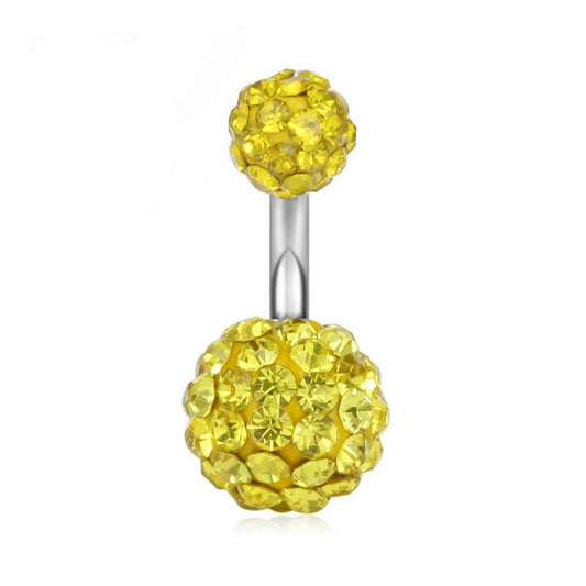 Clay Ball Belly Ring ? CZ Stainless Steel Piercing