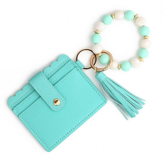 PU Card Wallet with Silicone Bead Bracelet_CWAB4943
