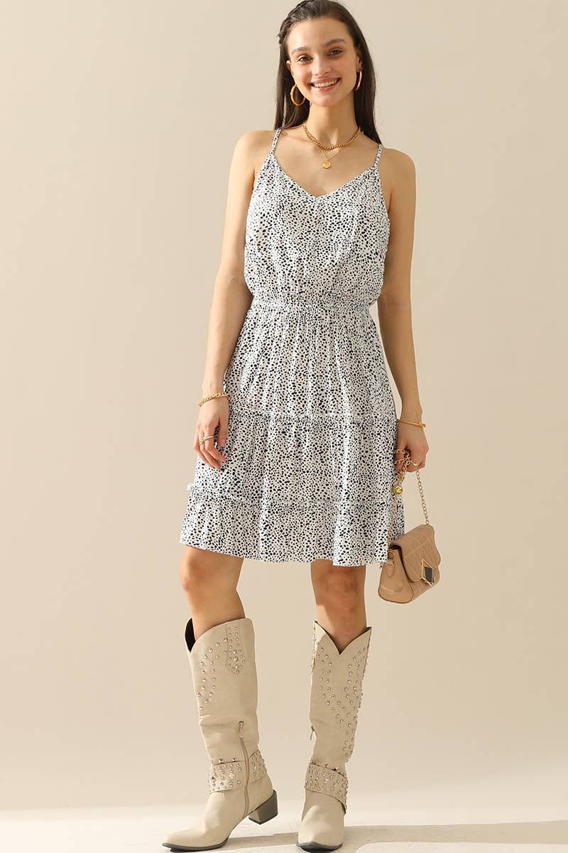 CWDSD1392-B_LEOPARD TIGHTEN WAIST SLEEVELESS MINI DRESS