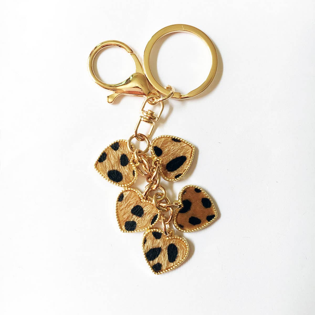 NEW LEOPARD HEART PENDANT KEYCHAIN