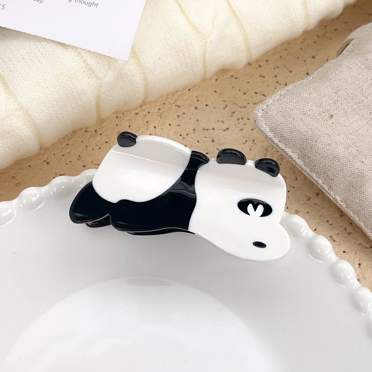 Cartoon acetate hair clips sweet panda grab clips