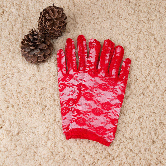 CWAG0288_SHORT LACE SUN PROTECTION WEDDING BRIDE GLOVES