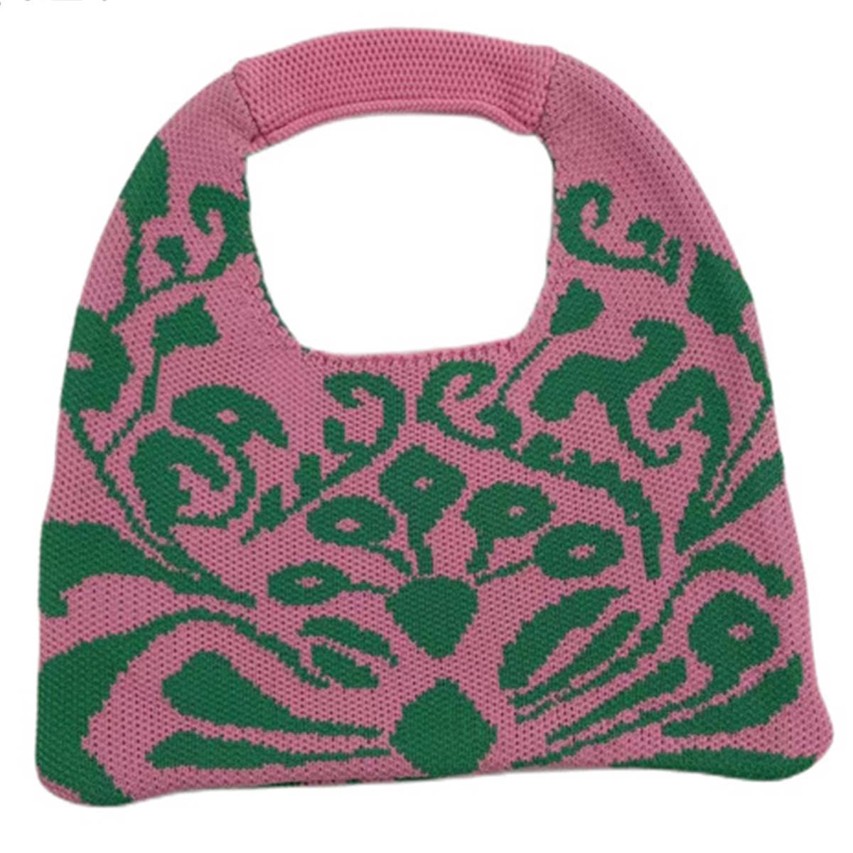 WOMEN FASHION PATTERN KNITTED DESIGN TOTE BAG_CWAB0861