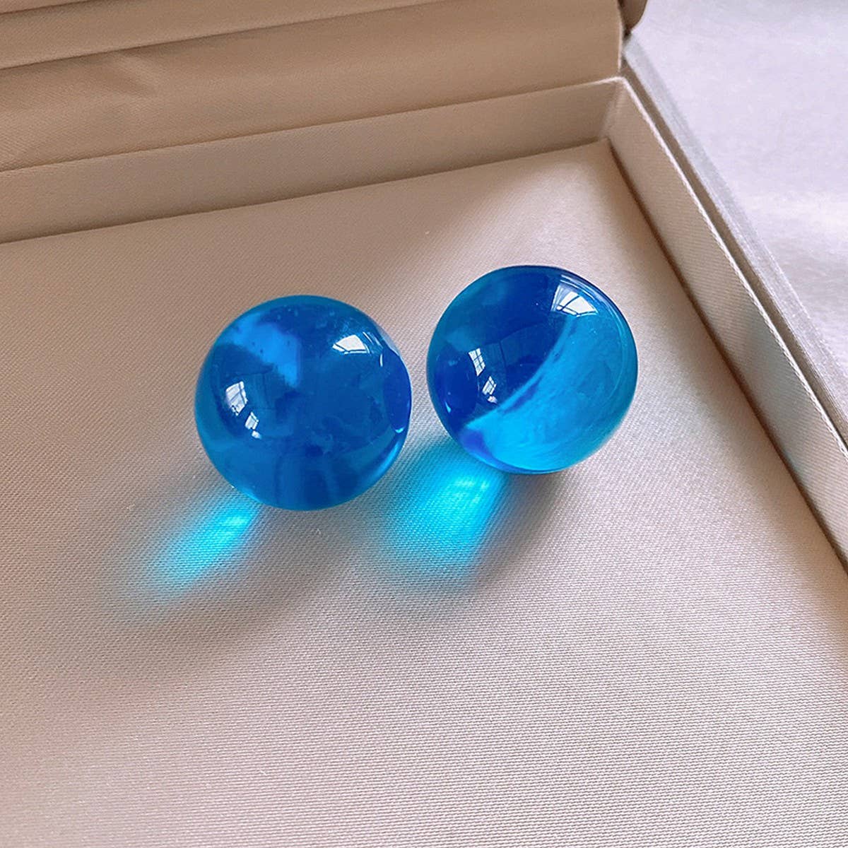 SWEET DOPAMINE COLORFUL JELLY ROUND EARRINGS