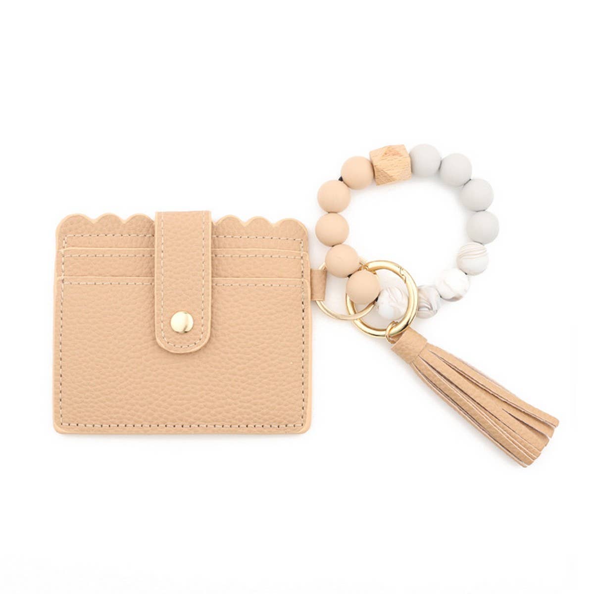 LEATHER WALLET TASSEL KEYCHAIN BRACELET