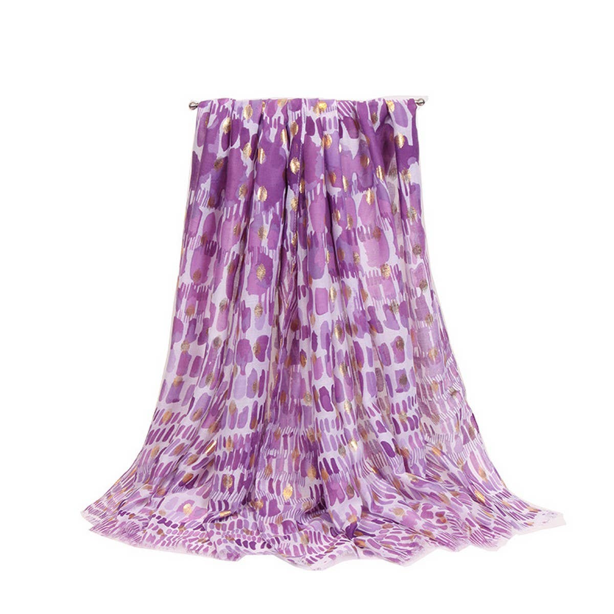 Floral Printed Satin Scarf - Elegant Beach Shawl