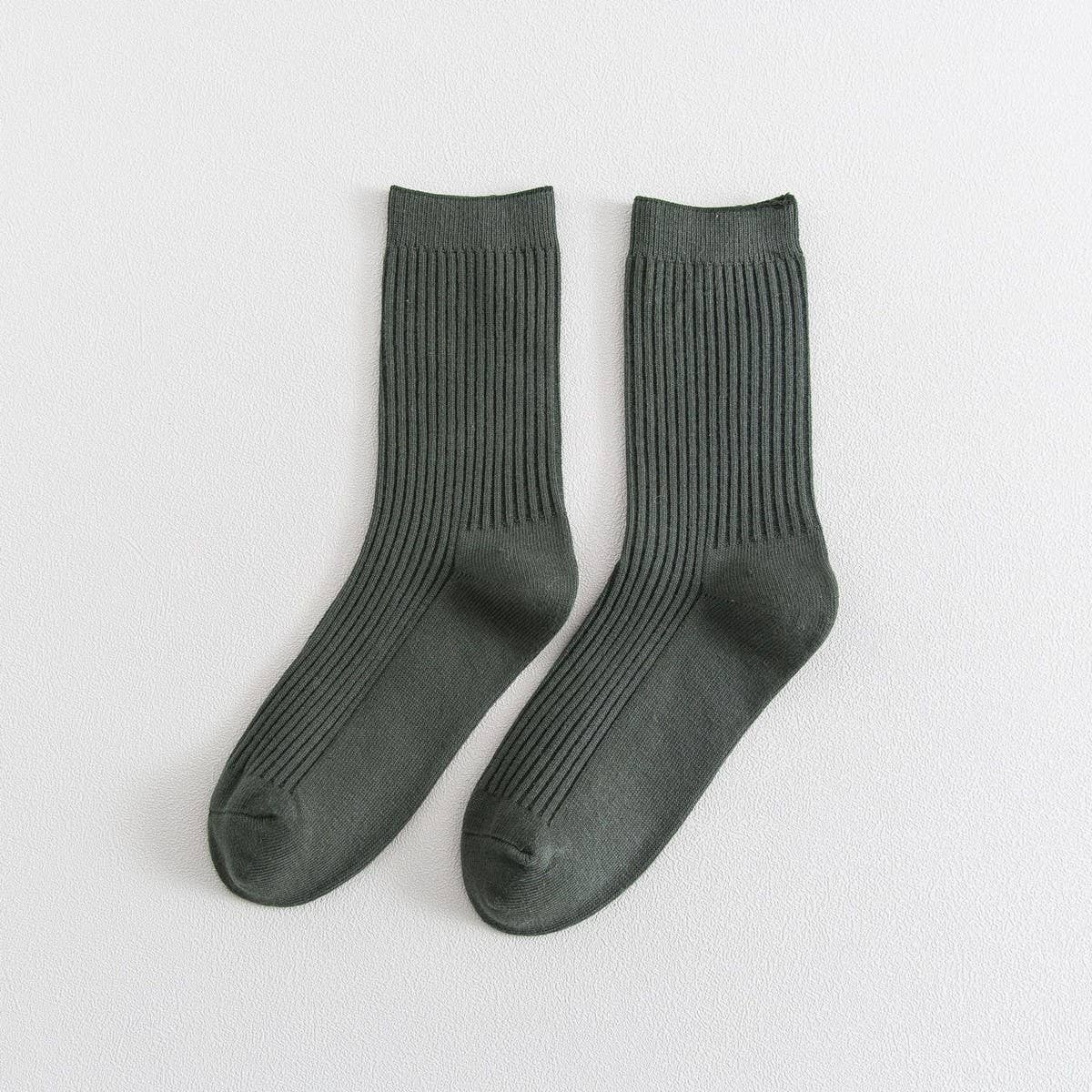 NEW ALL-MATCH DOUBLE-NEEDLE MID-CALF SOCKS