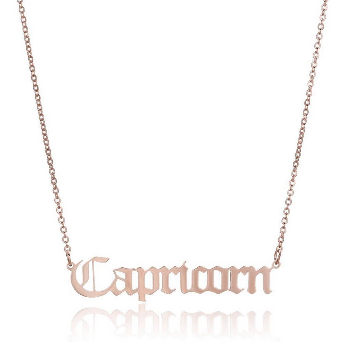 STAINLESS STEEL ZODIAC PENDANT CLAVICLE NECKLACE_CWMM2719