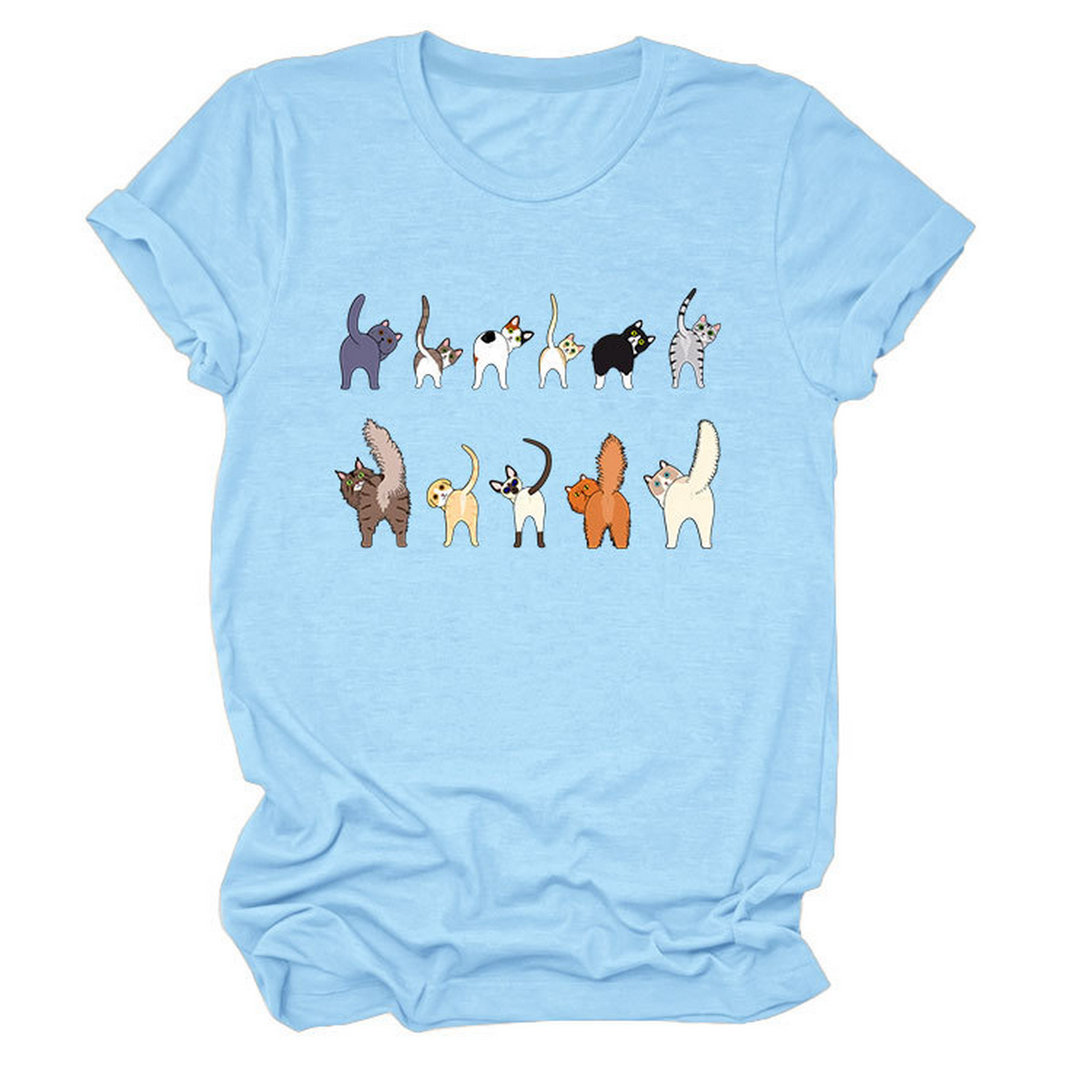 Cute Cat Graphic Tee ? 11 Cats Turn Around