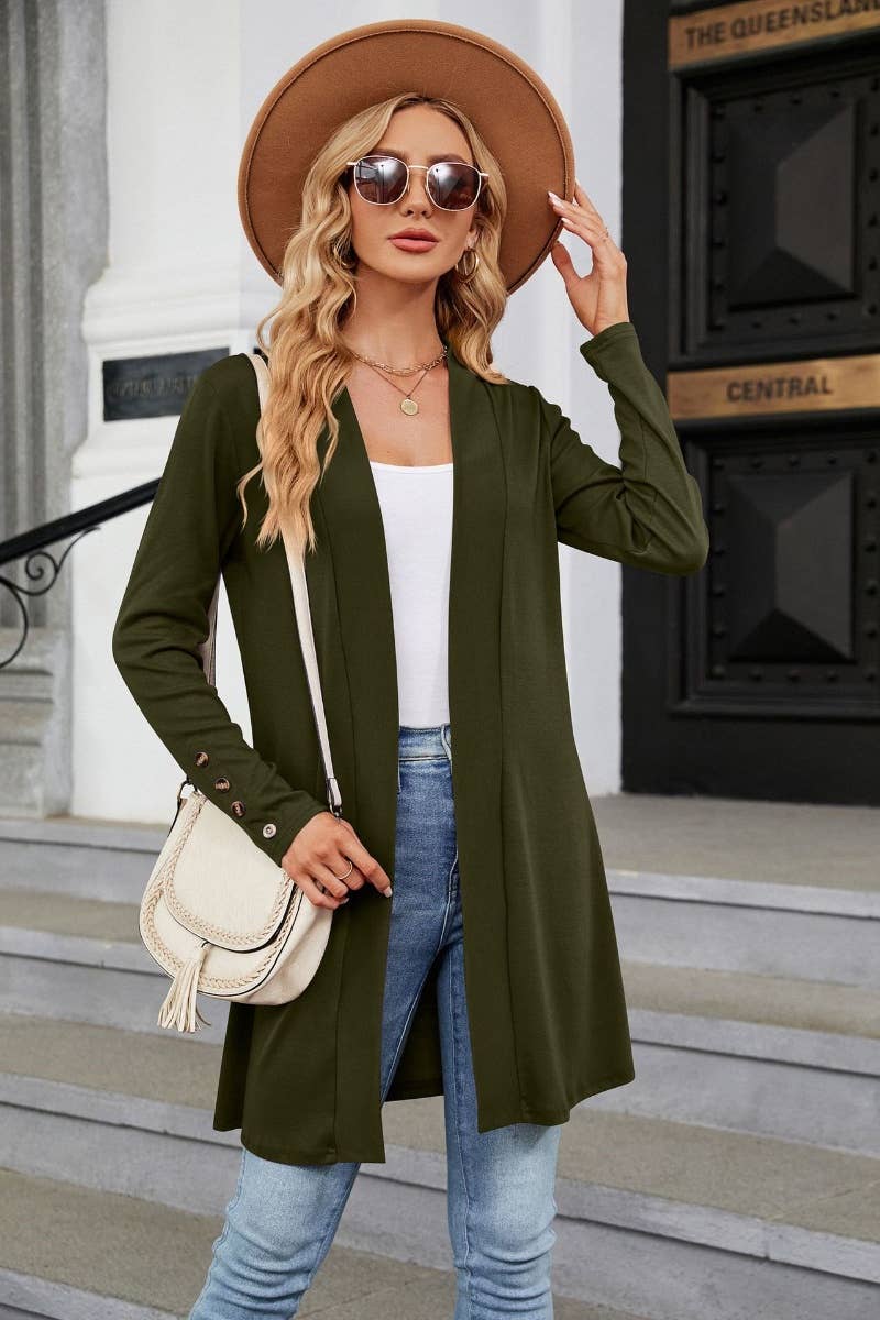 CWOCAL2124_SOLID COLOR BUTTON-UP LONG SLEEVE KNIT CARDIGAN