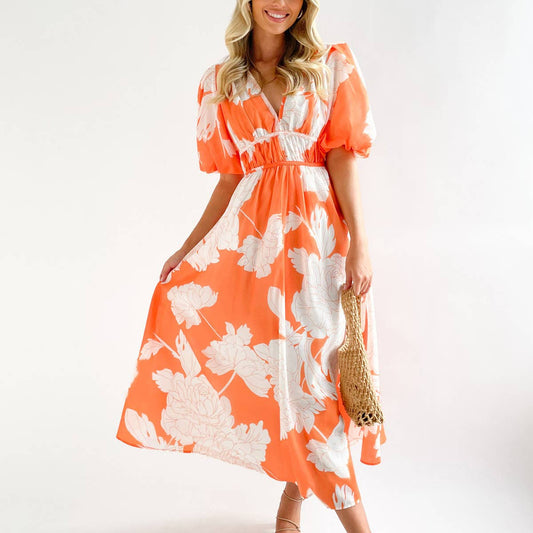 PRINTED LONG COUTURE DRESS