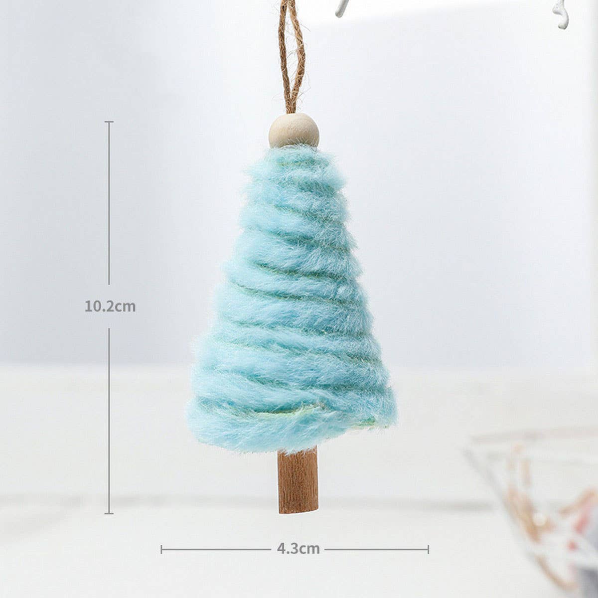 Plush Christmas Feather Tree Hanging Bell Decor_CWMM9796