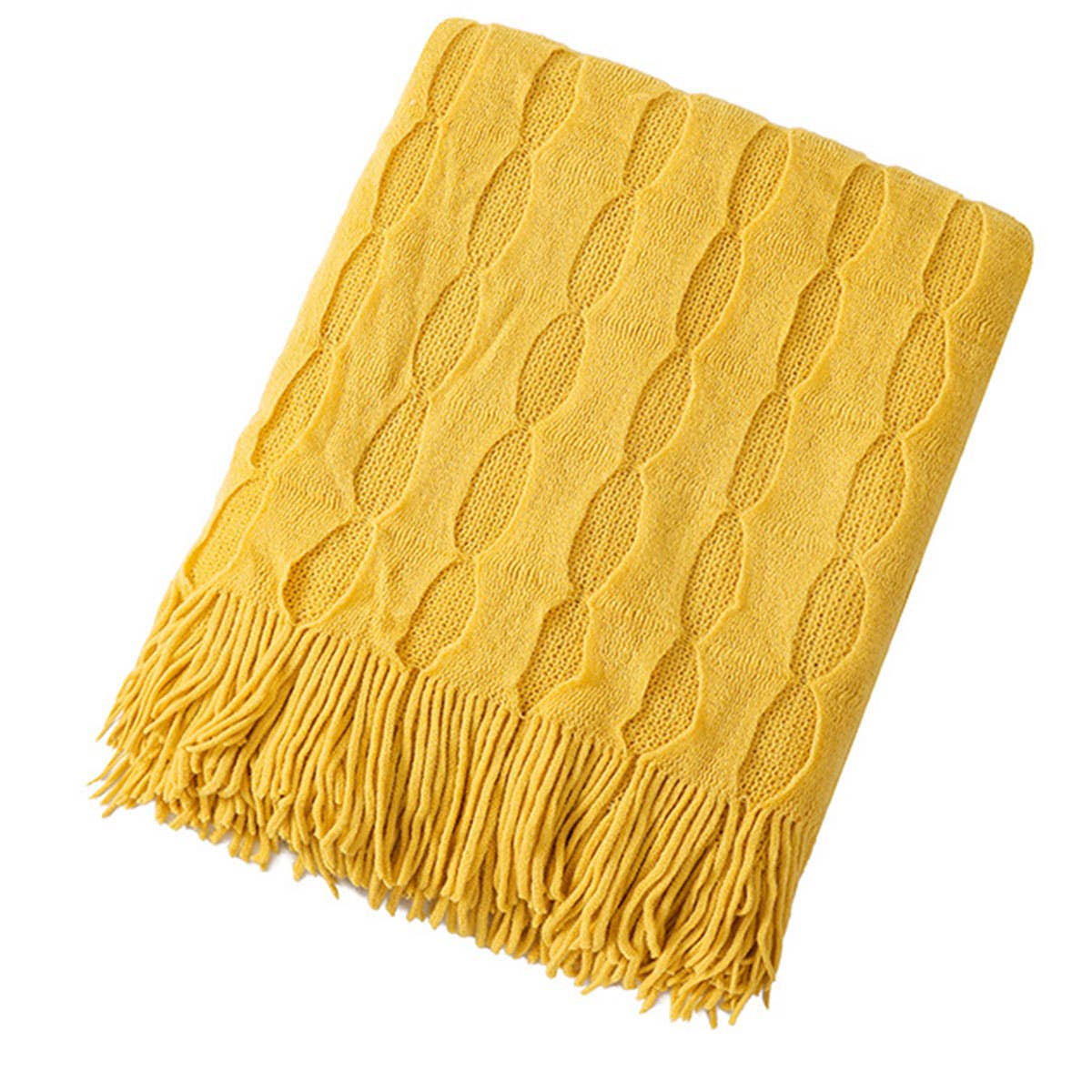 KNITTED THIN TASSEL SOFA BLANKET BED END BLANKET