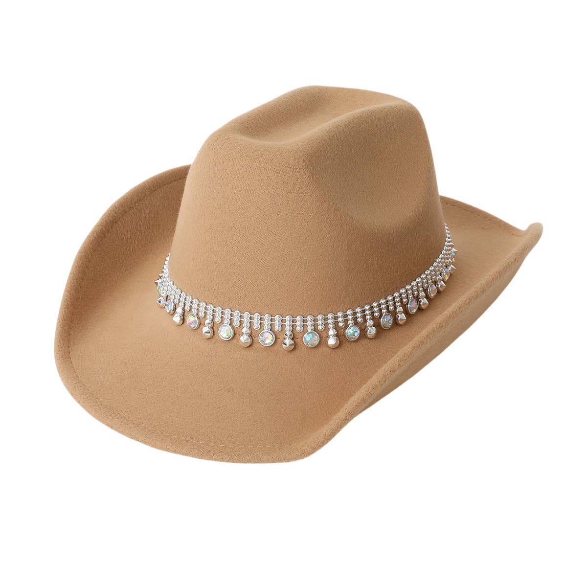 Unisex Western Cowboy Hat with Colorful Rhinestones_CWAH3644