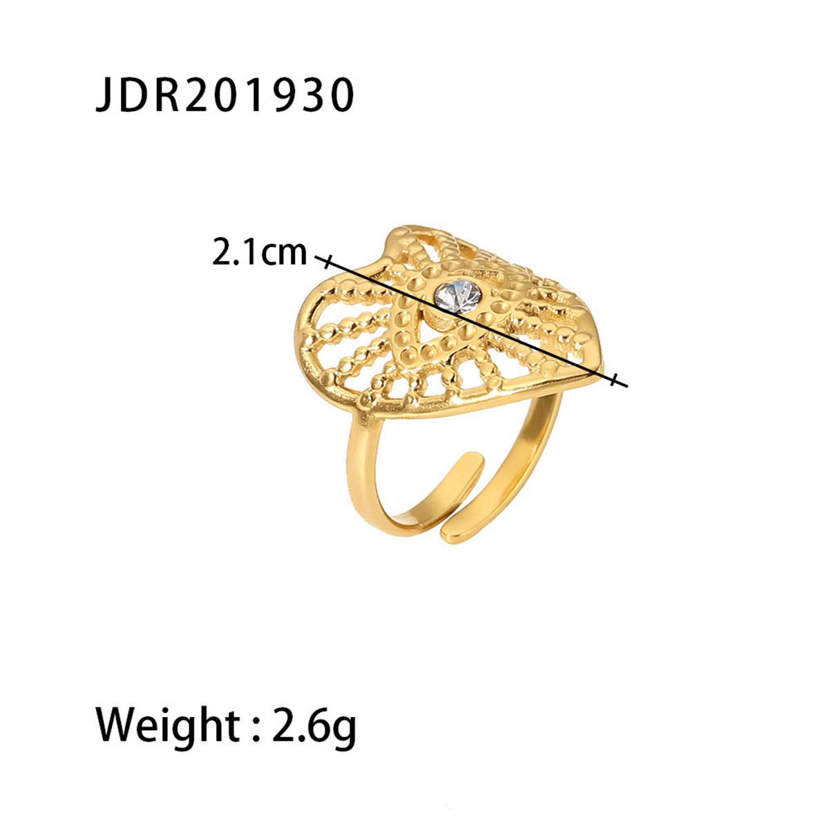 GOLD STAINLESS STEEL INLAID NATURAL STONE RINGS