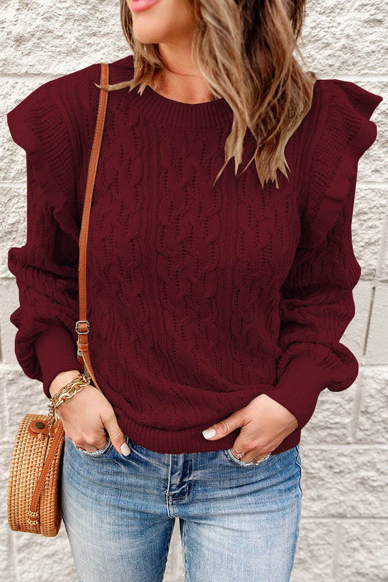 THICKENED SOLID COLOR LOOSE LONG-SLEEVED SWEATER