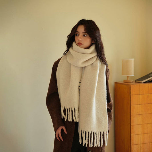 Alpaca Wool Blend Scarf ??5% Wool Soft Winter Wrap_CWASC2316