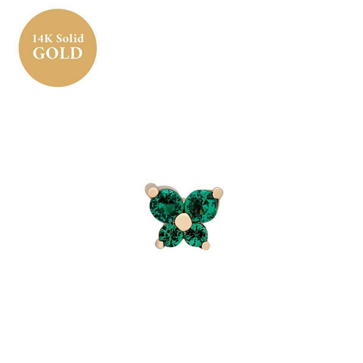 Zodiac Birthstone Butterfly Piercing Stud Earrings_CWAJE5088