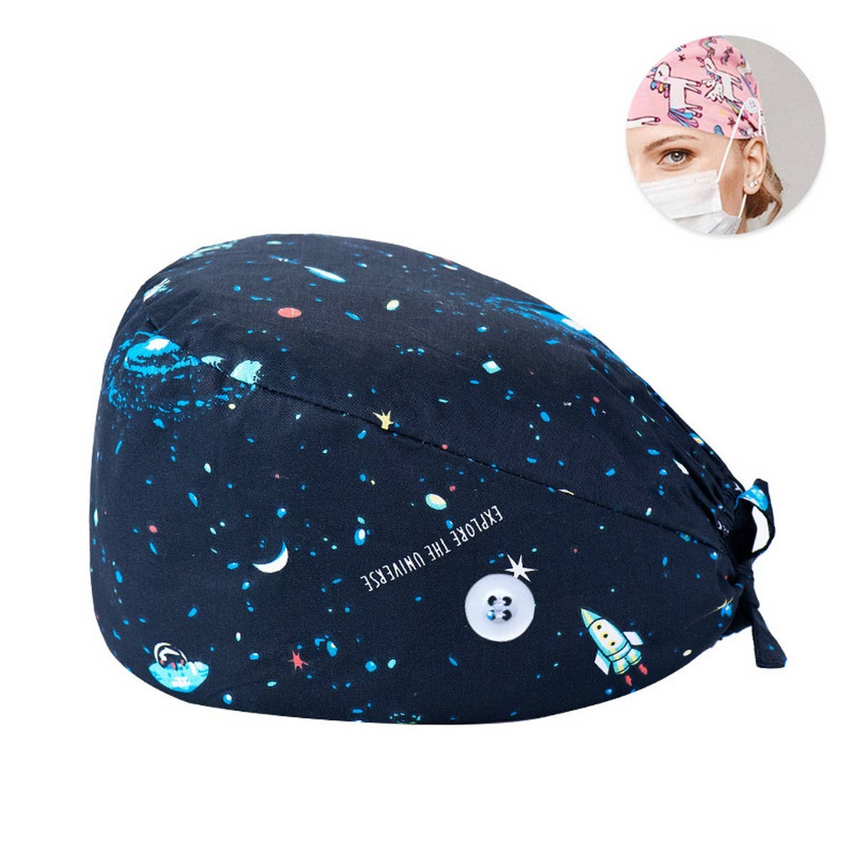 SCRUB CAP SURGICAL CAP WITH BUTTONS DOCTOR CAP_CWAH3326