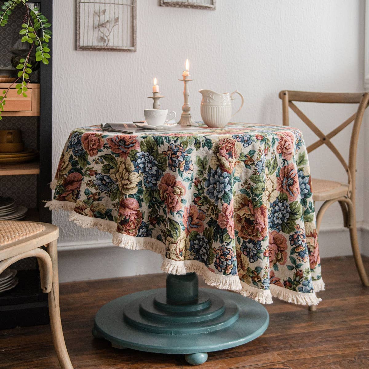 ROUND JACQUARD SUNFLOWER TABLECLOTH